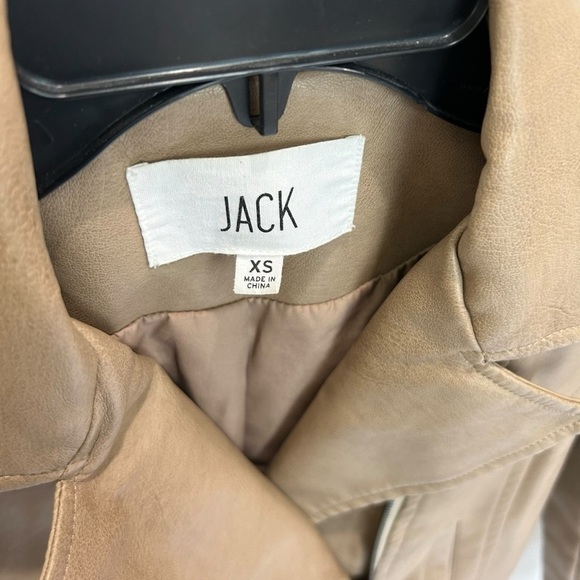 JACK Women’s Designer Leather Moto Jacket in Tan Size XS - Picture 3 of 5